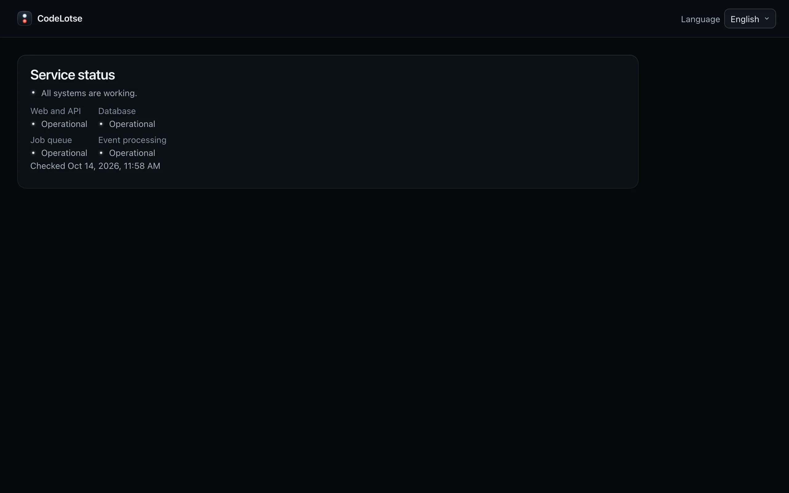 The public status page